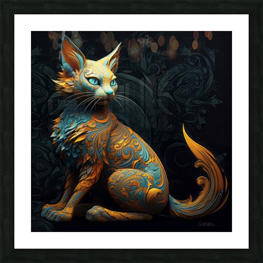 Paisley Cat Picture Frame print