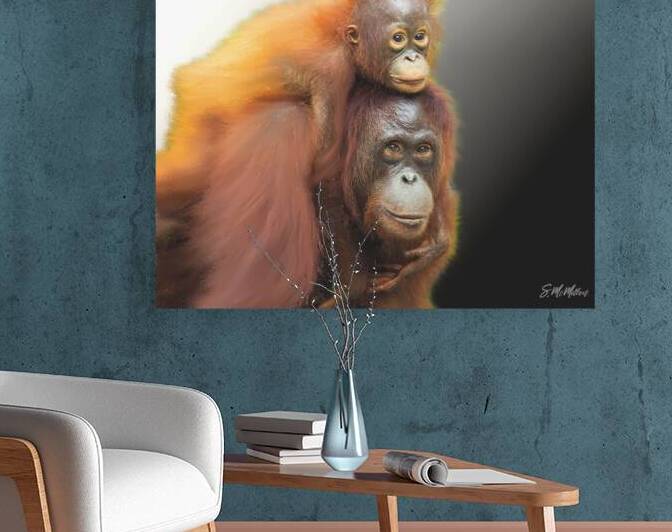 Orangutan Mother and Child   by Susanne McMillan Art