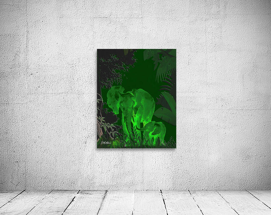 Elephant Night Walk Wall Preview