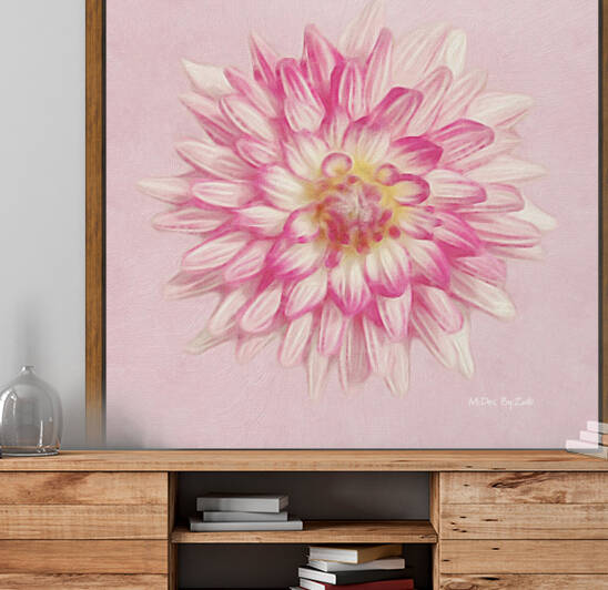 Pink Dahlia on Millennial Pink Fine Art Photography By:Zo® by Maria Desnoyers