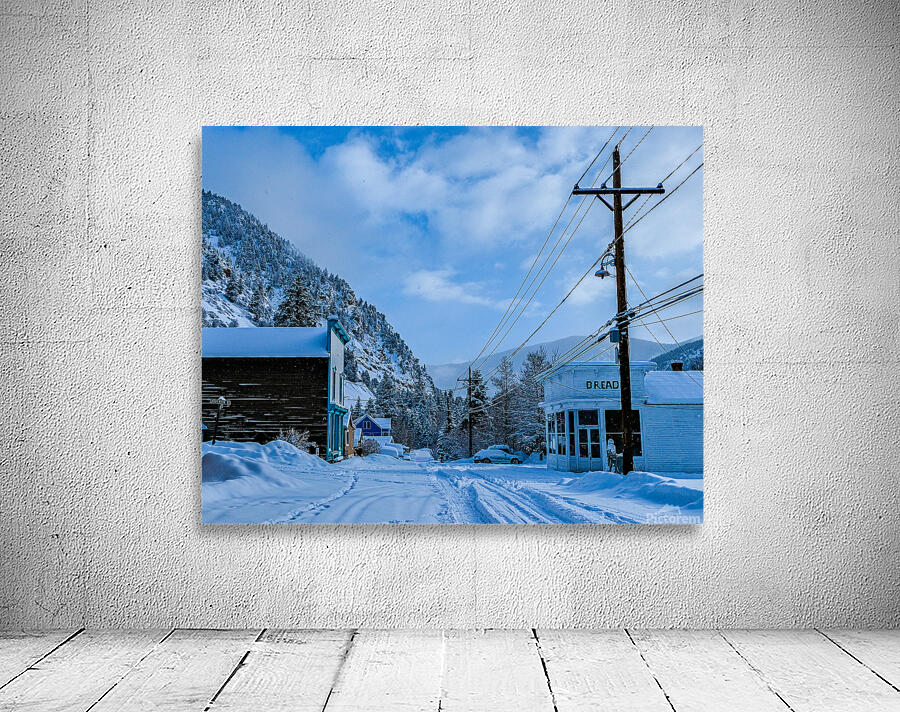 Winter Mountain Town Wall Preview