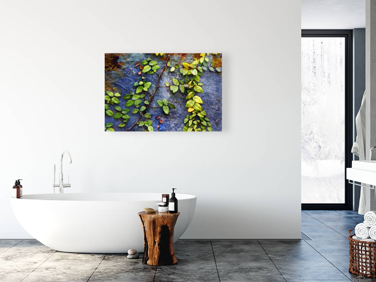 1l Vines On Metal and Stucco Reproduction