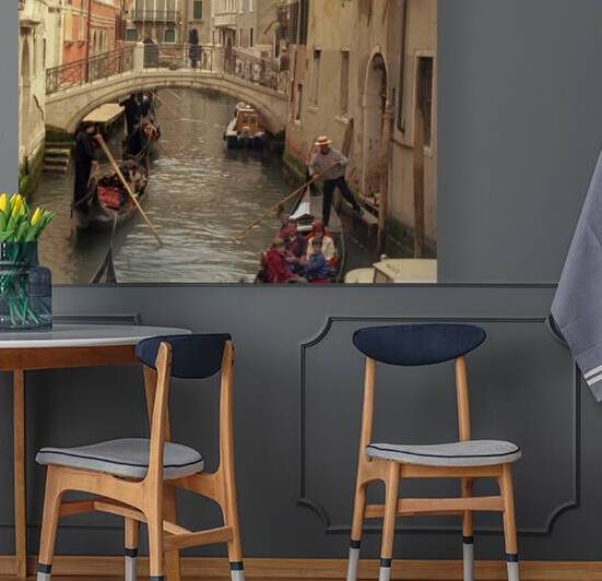 2b A Line of Venice Gondolas by Lawrence Costales
