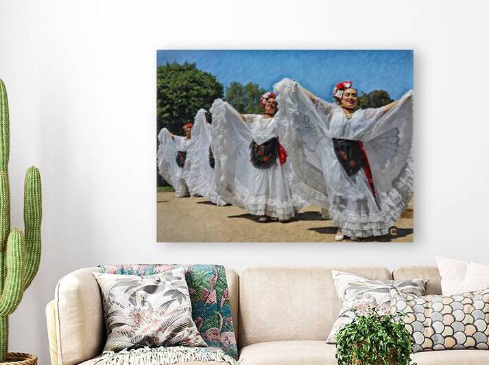 4 Folklorico Dancers in White 20190713 145506 wF by Lawrence Costales