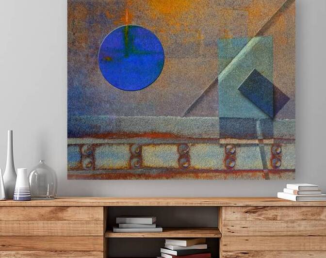 06a Blue Ball Gray Squares by Lawrence Costales