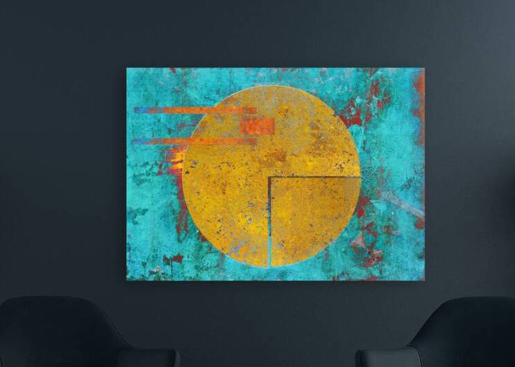 6 Circle of Yellow on Turquoise by Lawrence Costales