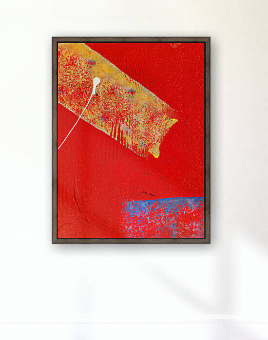 Yellow Paint on Red Wall by Lawrence Costales