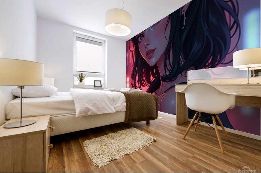 Crimson Gaze Mural print
