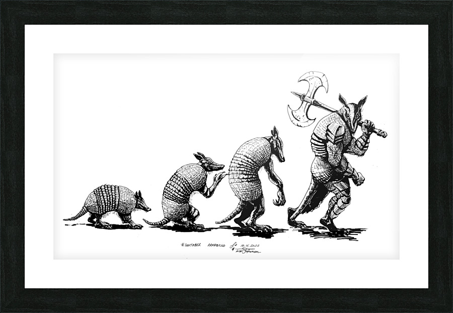 Inktober2022 Armadillo Picture Frame print