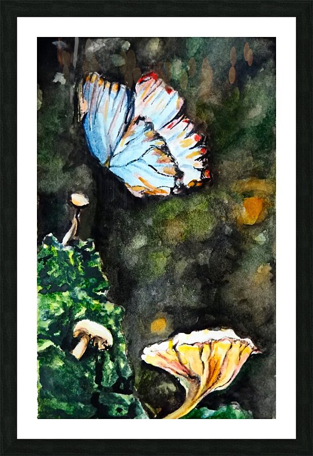 ButterflyAndTheMushroomPatch Picture Frame print
