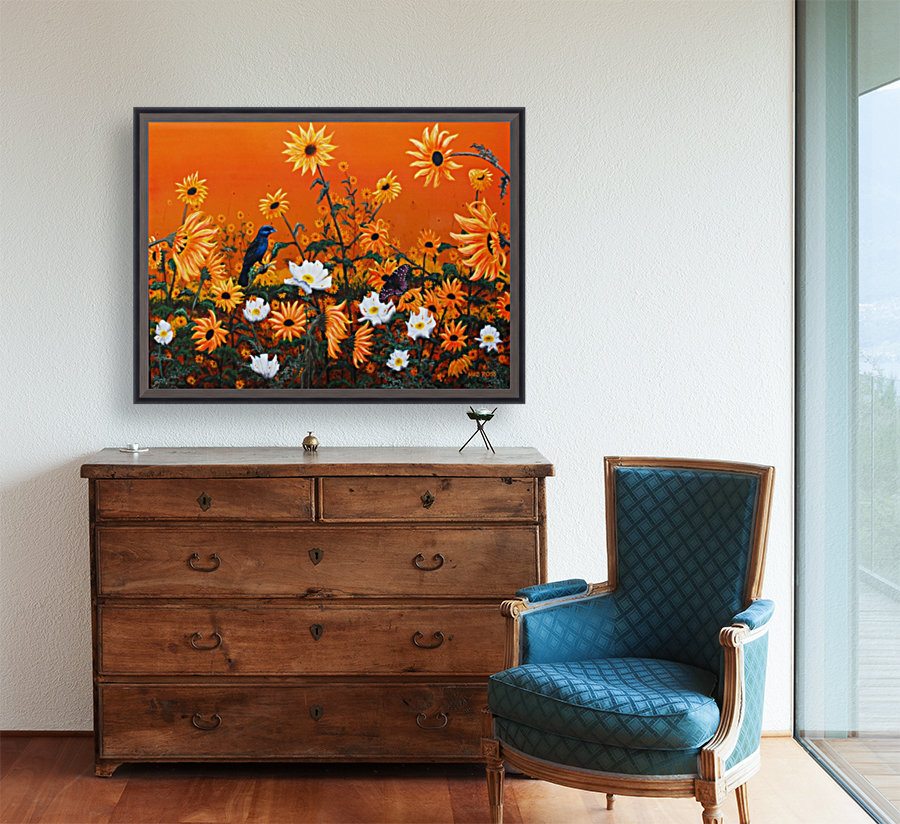 Sunflowers & Prickly Poppies Reproduction