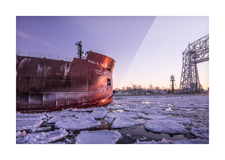 Boat under bridge   Picture Frame print