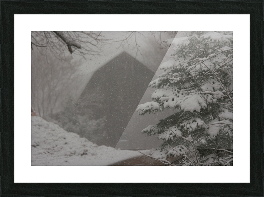 Barn in snow  Picture Frame print