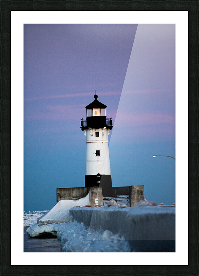 Winter Lighthouse Picture Frame print