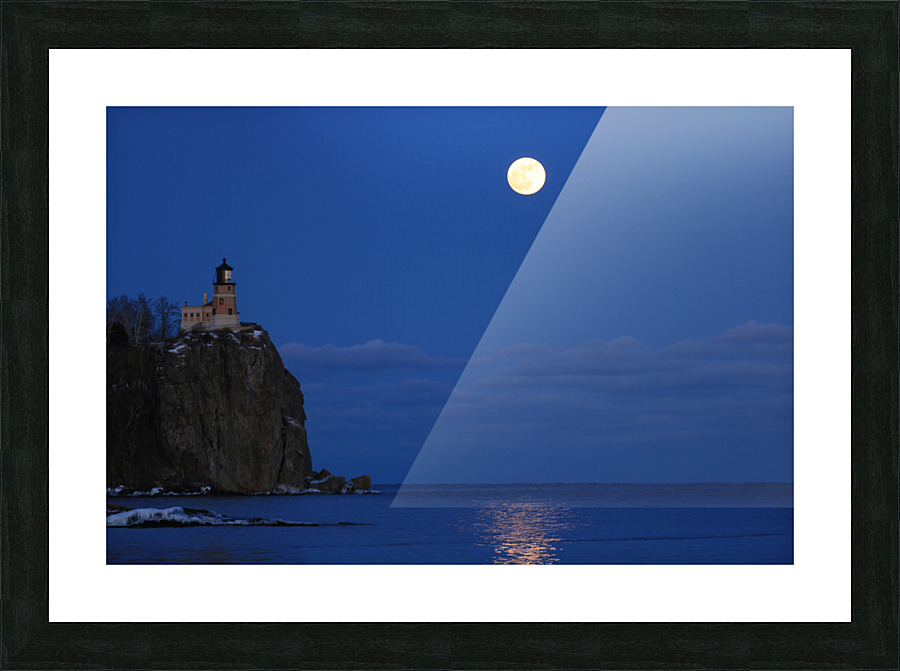 Split Rock full moon  Picture Frame print