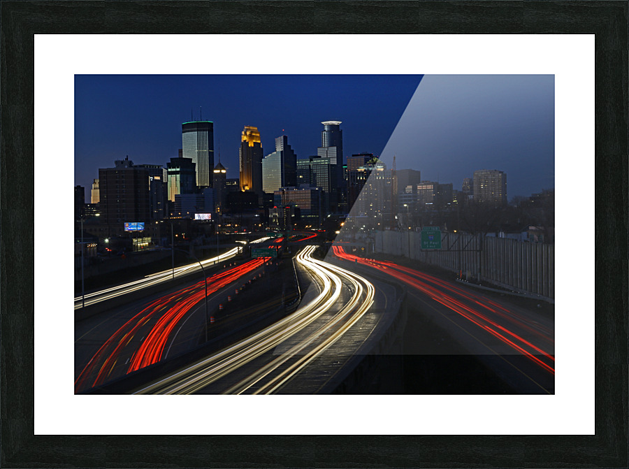 light trail  Minneapolis  Picture Frame print