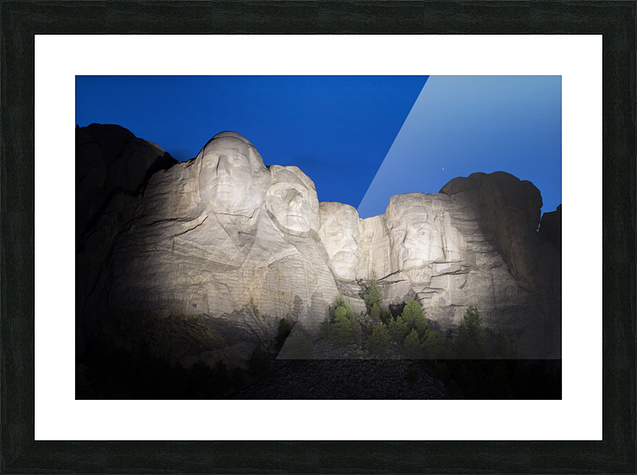 mt. rushmore at night Picture Frame print