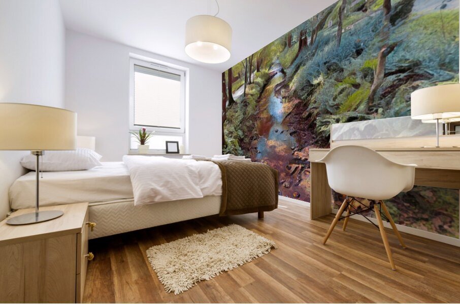 Looking Down Stream Mural print
