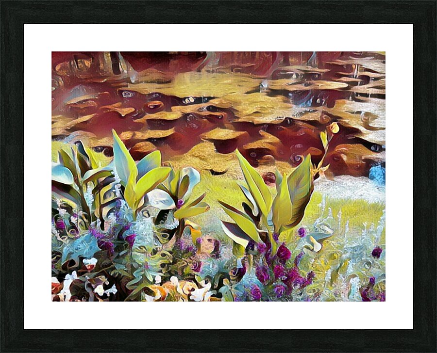 A Garden Pond Picture Frame print