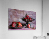 Strawberries on Silver Acrylic Print