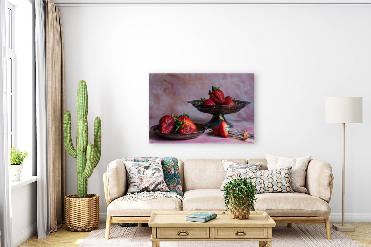 Strawberries on Silver Reproduction