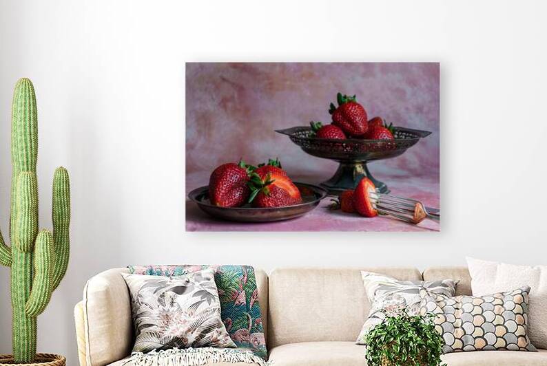 Strawberries on Silver Reproduction