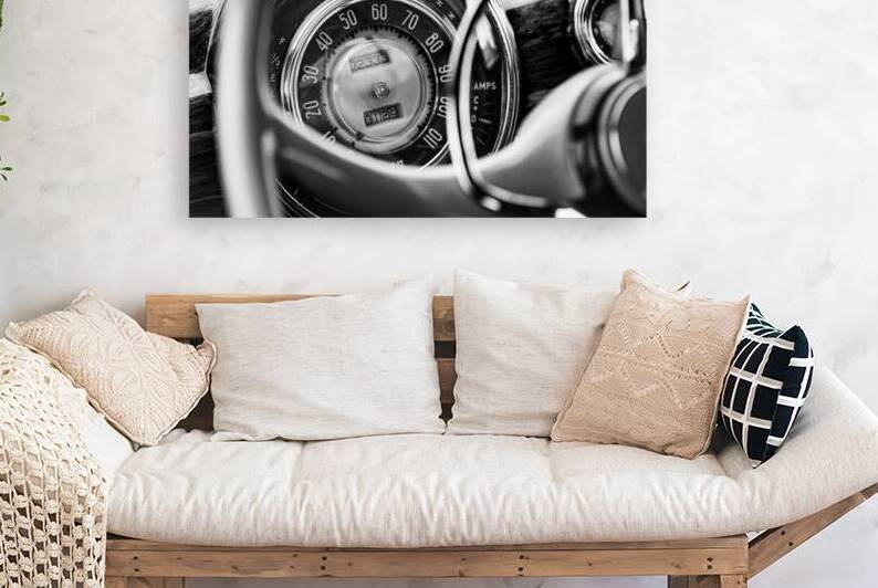 Vintage Lincoln Dash in Black and White by Constance Ross Photography