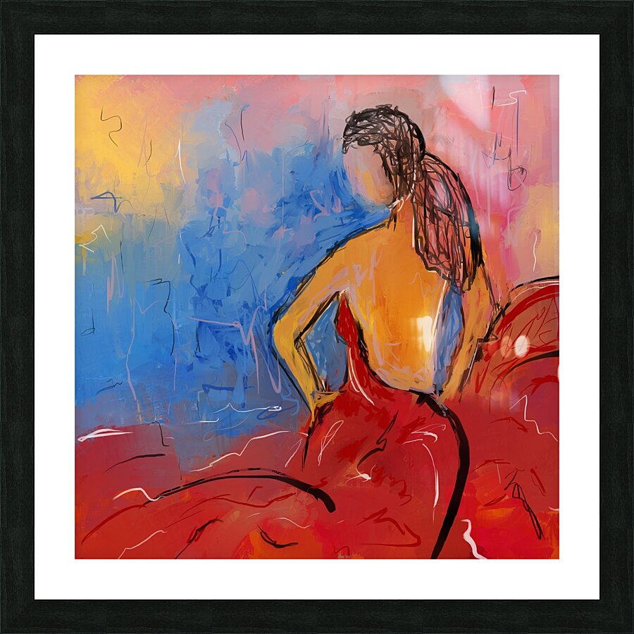 Dancer Red Dress Picture Frame Printing