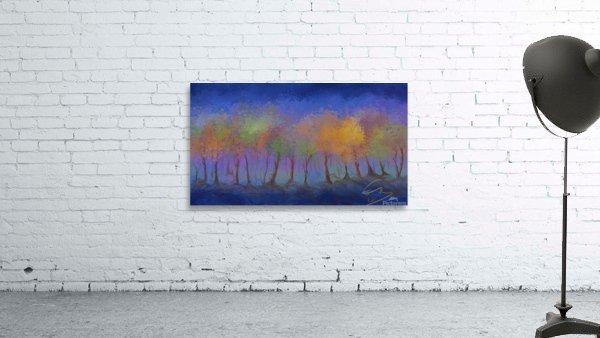 Blue Light Trees Wall Preview