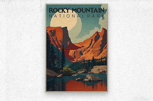 Rocky Mountain National Park vintage travel poster 2 by Artgoos Wall Art