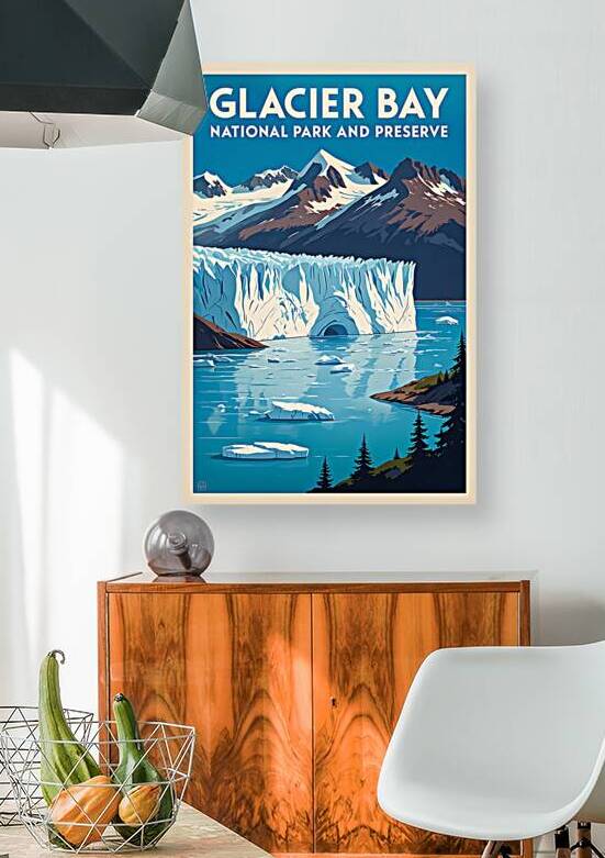 Glacier Bay National Park and Preserve vintage travel poster  3 by Artgoos