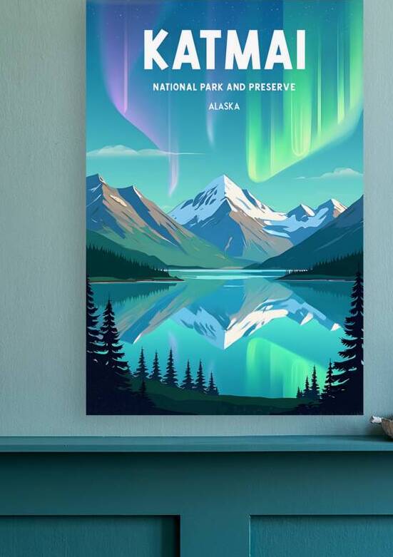 Katmai National Park and Preserve vintage travel poster 2 by Artgoos