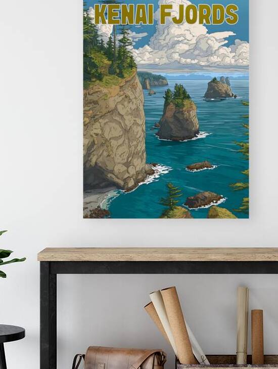 Kenai Fjords National Park vintage travel poster 4 by Artgoos