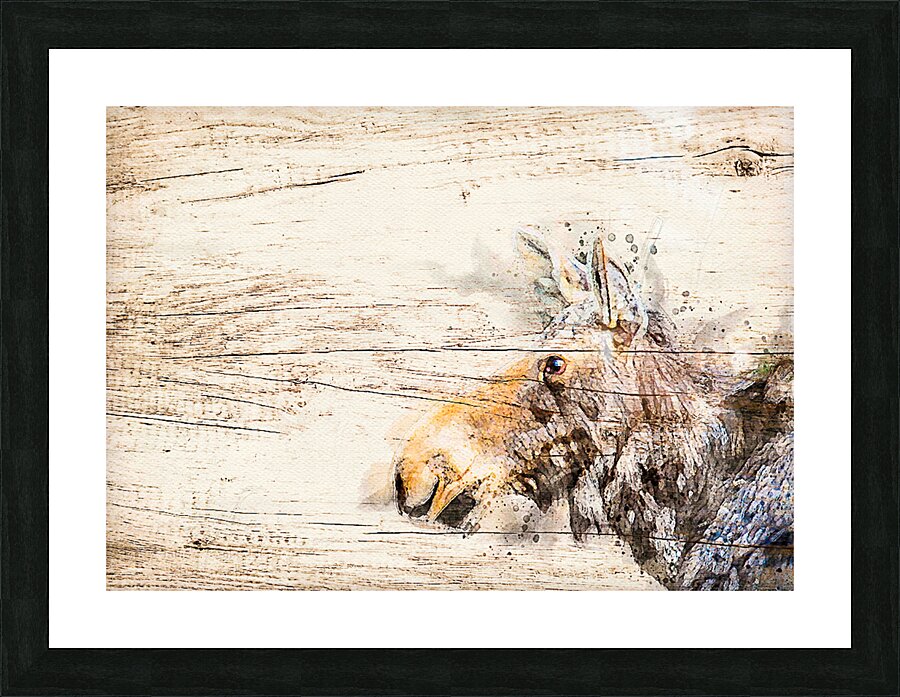 Cow Moose Abstract Picture Frame print