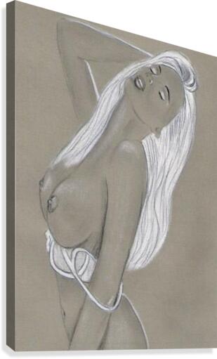 Blonde Nude Bust Standing Canvas Print