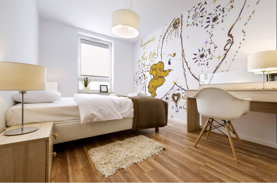 Elephants Love Mural print