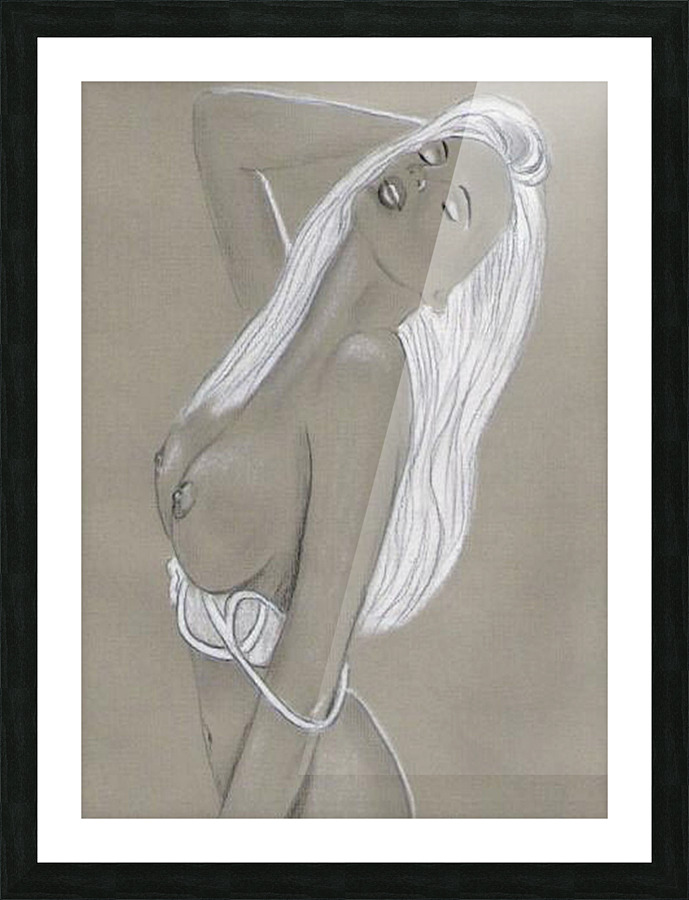 Blonde Nude Bust Standing Picture Frame print