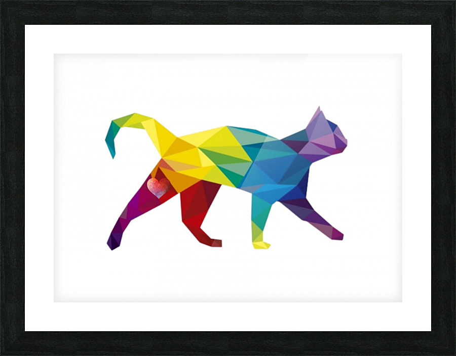 Cats Heart Picture Frame print