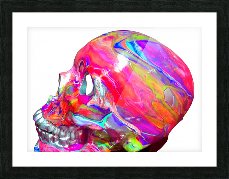 Skull Pink Picture Frame print