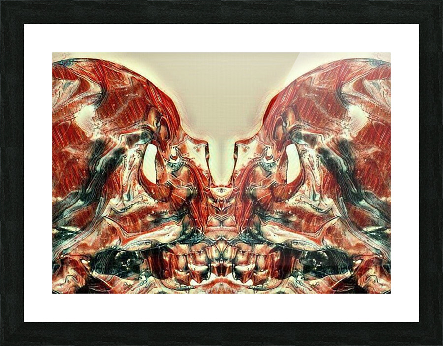 Double Trouble Skull Picture Frame print