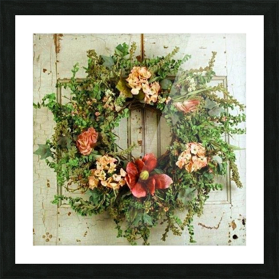 Rustic Wreath Picture Frame print