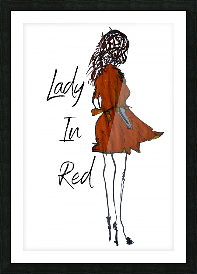 Lady In Red Picture Frame print