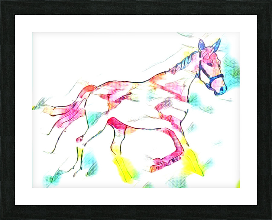 Rainbow Horse  Picture Frame print