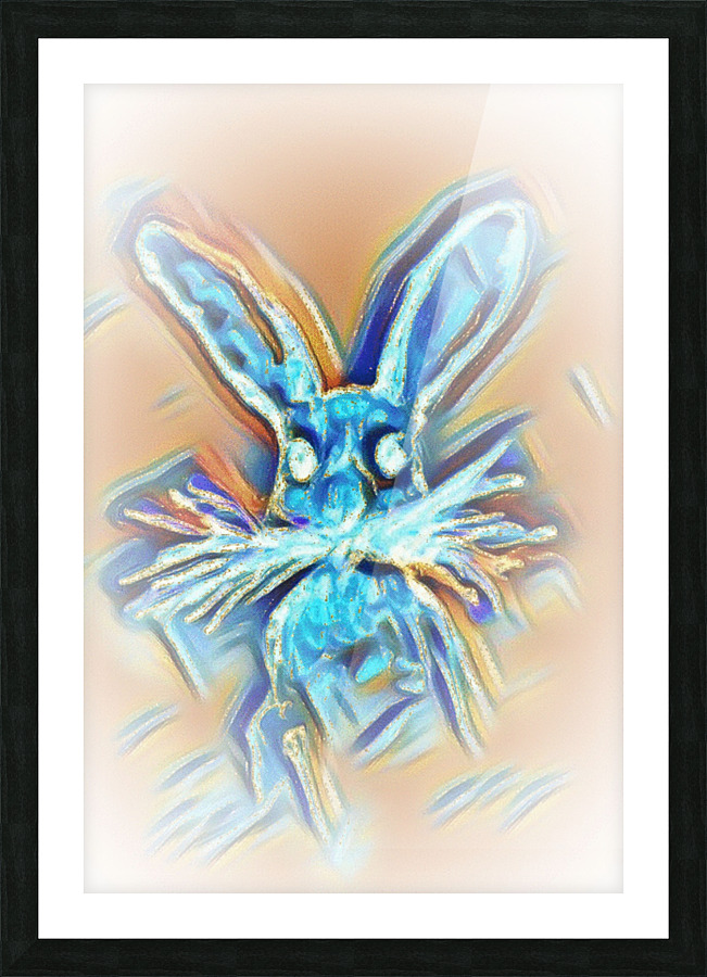 Blue Rabbit Picture Frame print