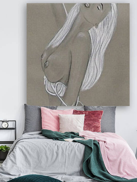 Blonde Nude Bust Standing by LeGustavienne