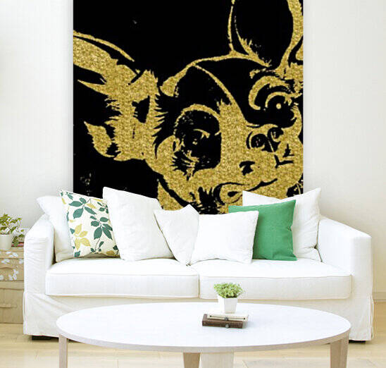 Chihuahua Gold On Black. by LeGustavienne