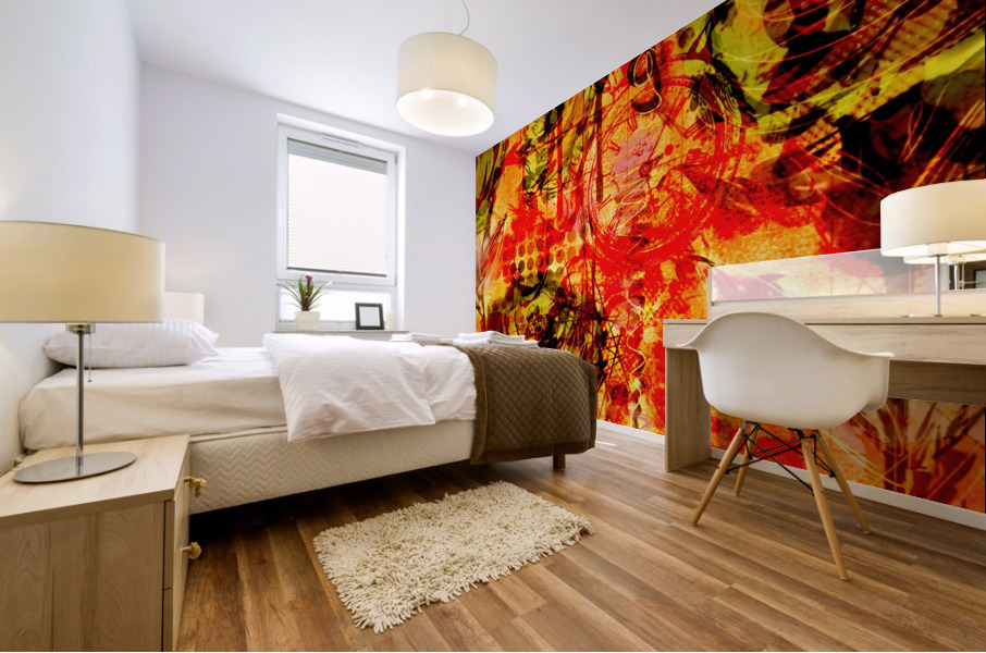 Orange Rose Mural print