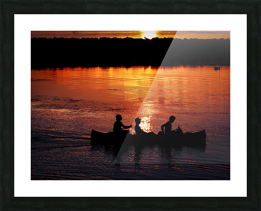 Sunset Canoe Picture Frame print