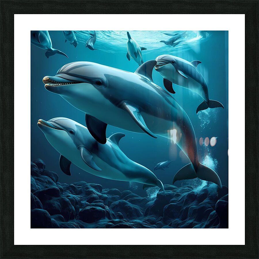dolphins Picture Frame print
