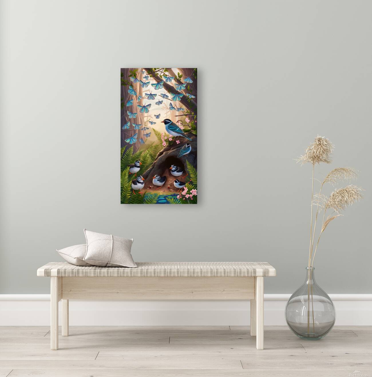 high above the forest floor bathed in the warm gl Reproduction